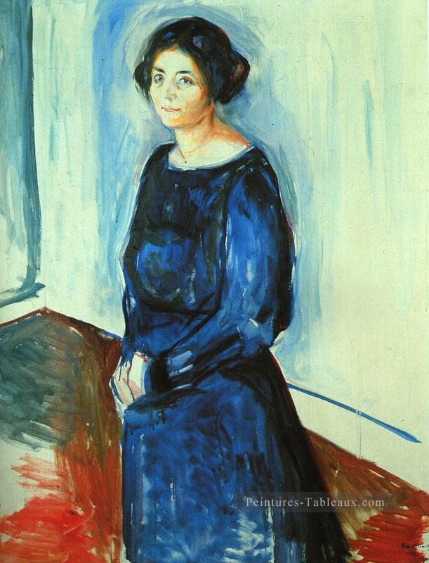 femme frau bleu barth 1921 Edvard Munch Peintures à l'huile